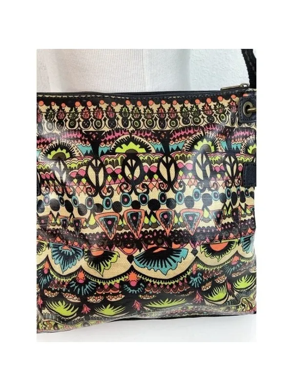 -Sakroots Crossbody Messenger Handbag Purse Boho Mixed Print Travel Shoulder Bag - Image 9