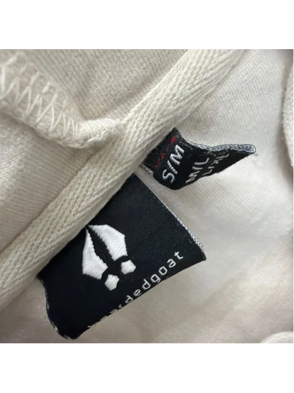 beardedgoat Womens XS/S Off White French Terry Hoodie Shorts Lounge Matching Set - Image 6