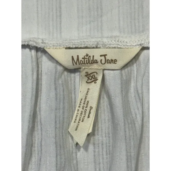 Women's Matilda Jane White Floral Embroidered Short Sleeve cotton blouse XXL - Image 3