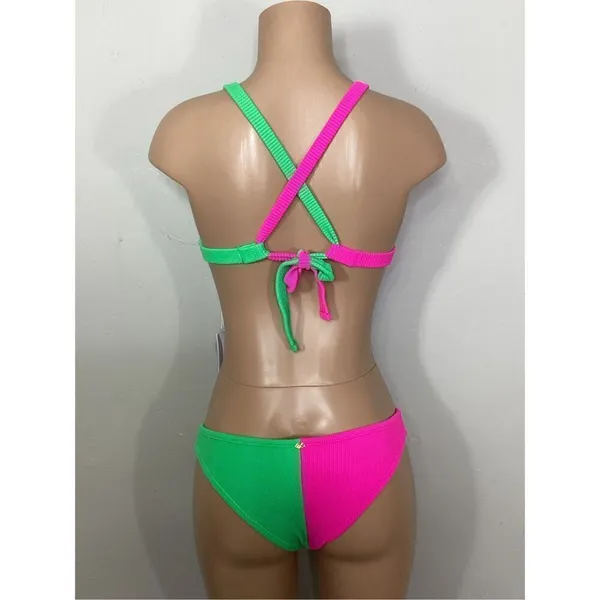 New. Pilyq two toned teeny bikini set. Small. Retails $168 - Image 4