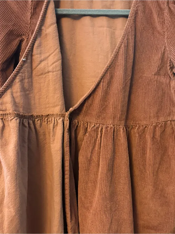 American Eagle brown corduroy wrap mini dress size small fall autumn preppy - Image 16