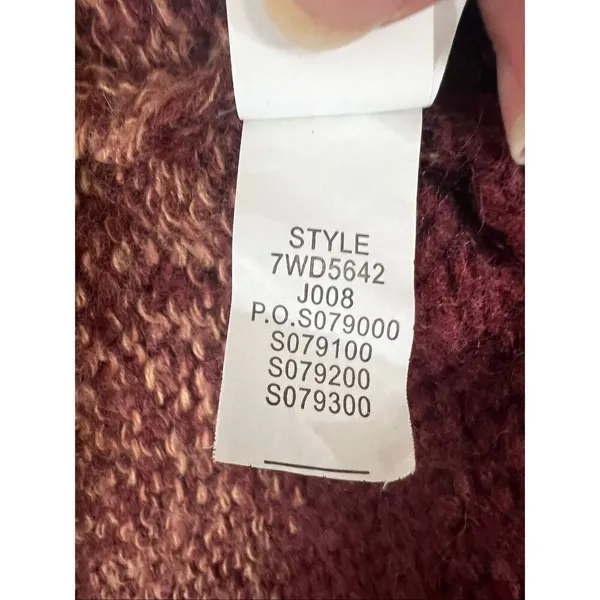 Lucky Brand Brown Ombre Dye Oversize Open Cardigan In Rust Wool Blend Size M - Image 15