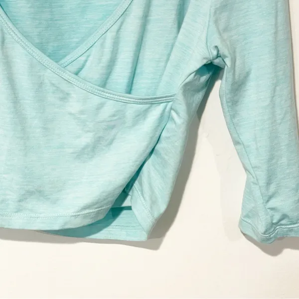 Gymshark Womens‎ Small Ballet Crop Top Pale Turquoise Marl Athleisure - Image 2