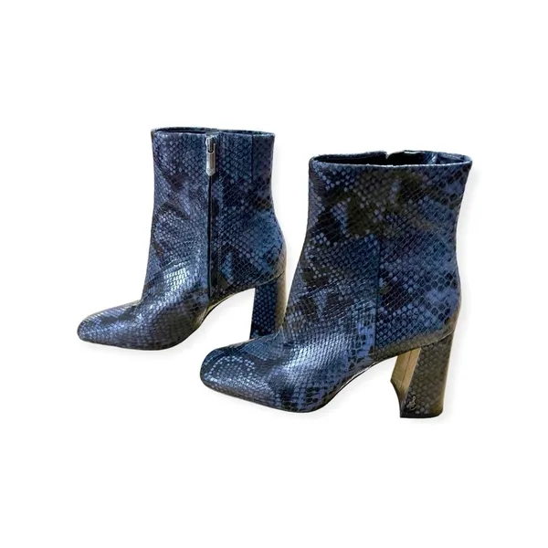 Sam Edelman Womens CODIE leather Navy Ankle Boots Shoes 6.5M snake print - Image 2