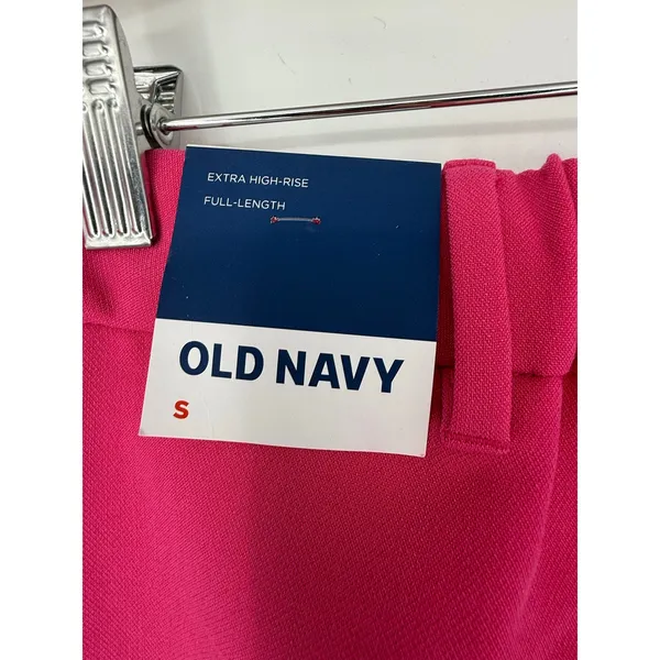Old Navy Extra High-Rise Pleated Wide-Leg Trousers Pink Career Pants S - Image 6