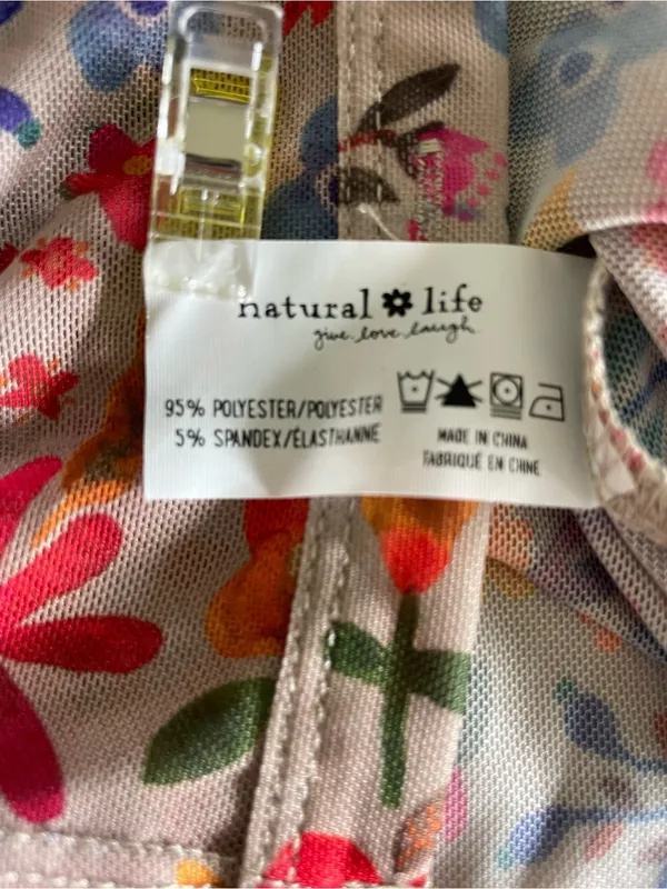 Natural Life Carina Mesh Top Floral Wildflower Ruched Button Down - Image 8