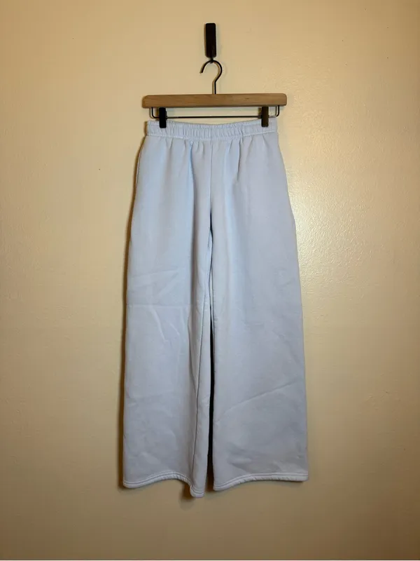 Edikted Bonney Bow Wide Leg Sweatpants in light‎ blue. - Image 2