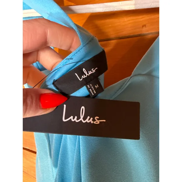 Lulus Always Beautiful Teal Sleeveless Tulip Midi Dress Party Holiday Medium - Image 6