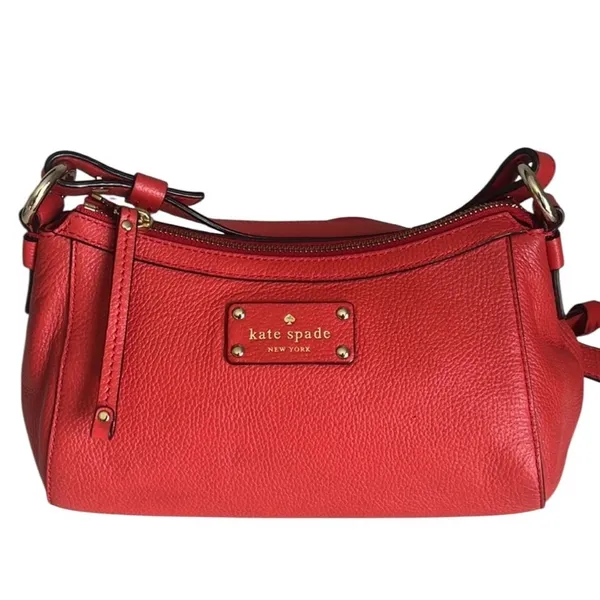 KATE SPADE Berkshire Road Gabriella Leather Crossbody/ Shoulder Bag Red - $298. - Image 3