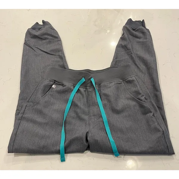 FIGS Zamora High-Rise Jogger Scrub Pant in Graphite Gray Size Small Petite - Image 3
