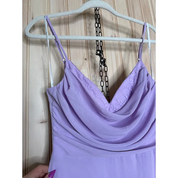 NWT Lulus Notorious Poise Lavender Sleeveless Cowl Neck Maxi Dress Bridesmaid S - Image 7