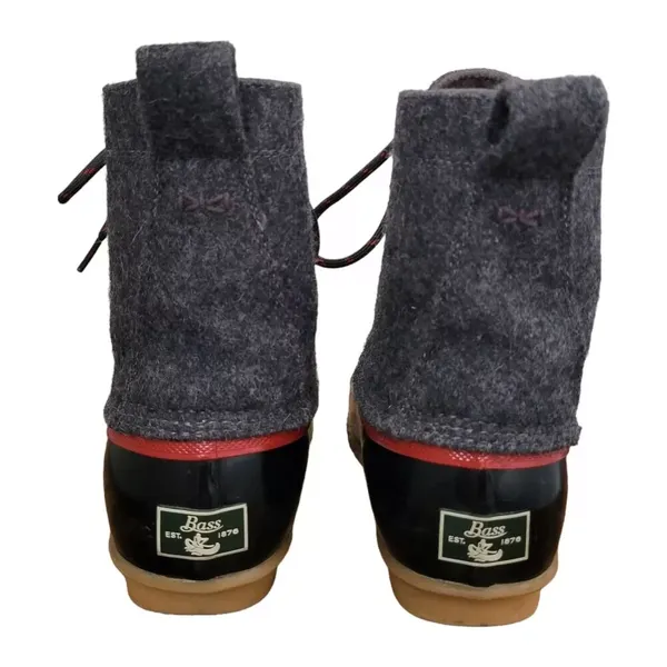 GH Bass & Co Harlequin Duck Boots Womens 6 Gray Wool Lace Up Ankle Rain Outdoor - Image 6