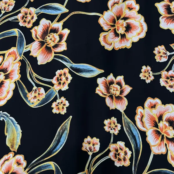INC International Concepts Faux Wrap Floral Maxi Dress Womens 16 Black Jersey - Image 12