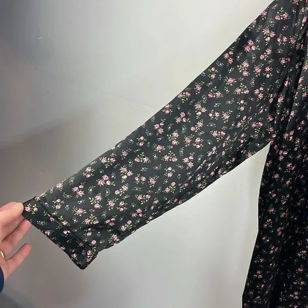 Morgan Taylor Intimates Floral Black sleep night gown button down size 2X XXL - Image 4