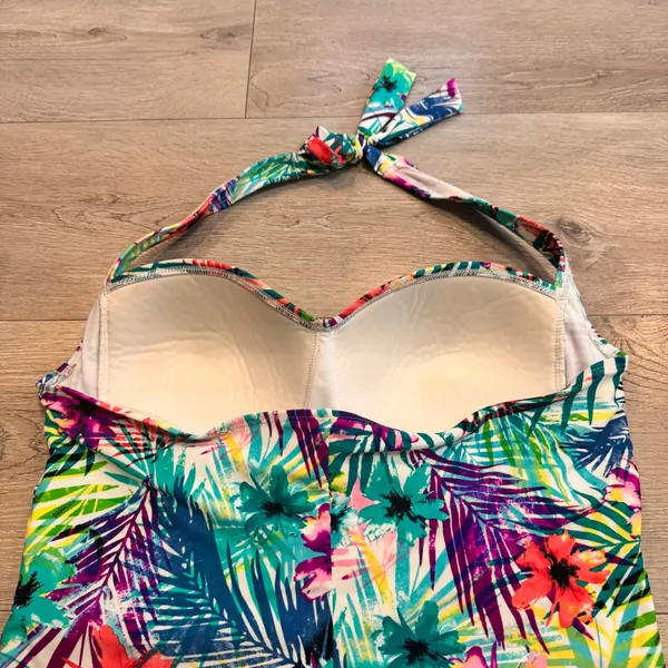 Catalina Swim Size 16-18 XLarge Tropical Floral Print Halter One Piece Swimsuit‎ - Image 3