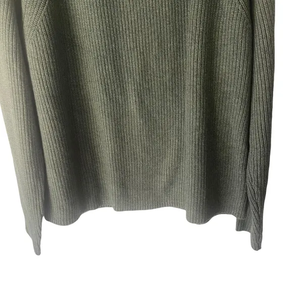 M & S‎ Collection Women's Size Medium Green Tight Knit Turtle Neck Sweater - Image 3