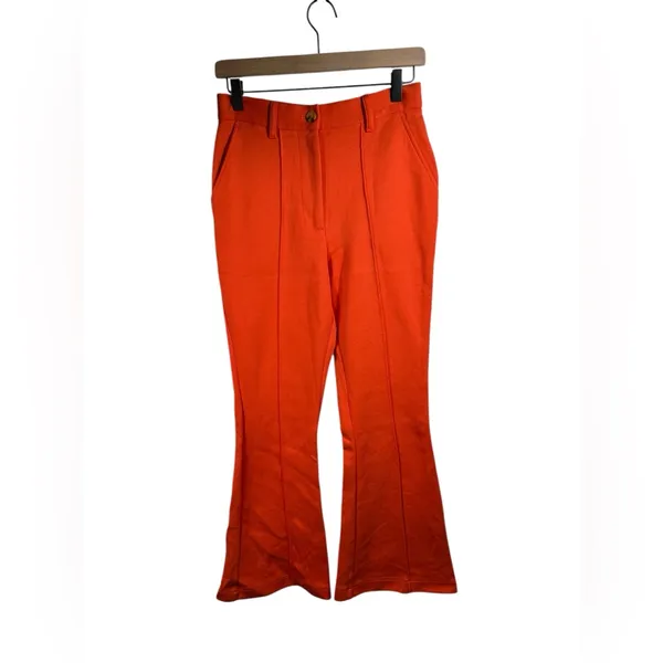 Urban Outfitters Orange Flare Pants‎ High Rise Retro Wide Leg Women’s M - Image 3