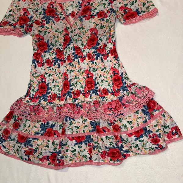 Loveshackfancy Rena Floral Mini Dress Size Medium - Image 7