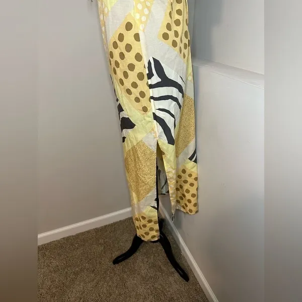 Zebra Patternblock Halter Yellow Midi Dress NWT - Image 6