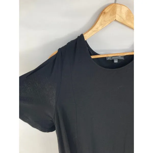 Adrianna Papell Flutter Sleeve Black Comfortable Midi Dress Size Large - Image 2