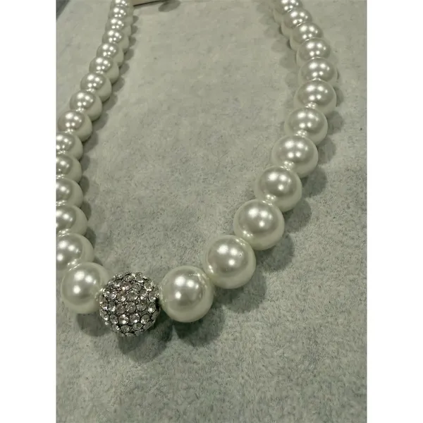 Jennifer Faux Pearl Necklace Earrings Set Ivory Bridal vintage inspired coquette - Image 2