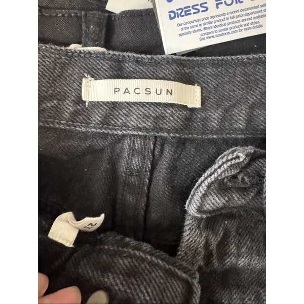 PacSun Black High Rise Ripped Knee Straight Leg Jeans Size 23 - Image 8