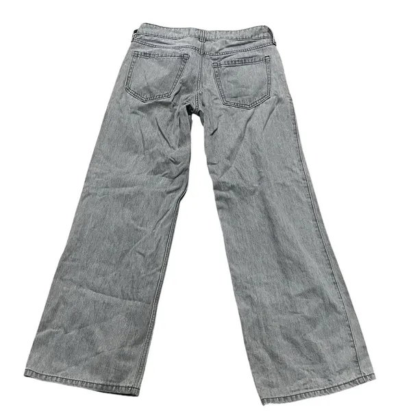 Hollister Jeans Womens Size 5 Gray Wash Low Rise Wide Leg Y2K 5-Pocket - Image 3