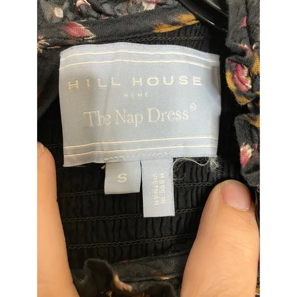 Hill House Home Vivianne The Nap Dress long sleeve black pink women's size small - Image 6
