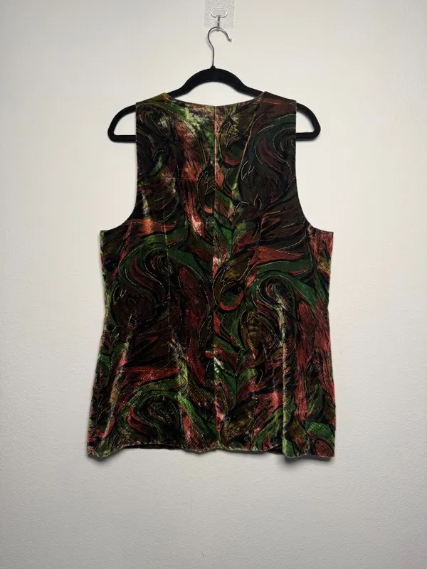 Velvet MultiColor Long Vest Vintage 90s - Image 4