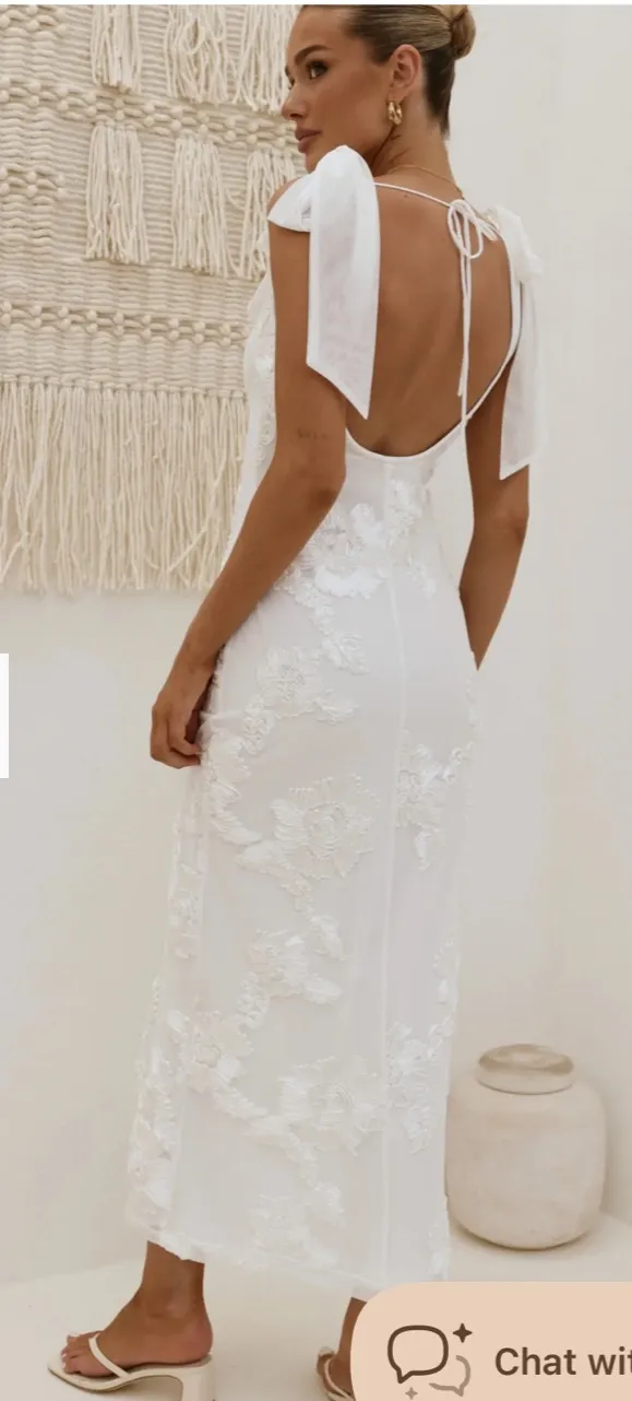 Billy J Usha Tie Strap Maxi Dress White Size 6 - Image 2