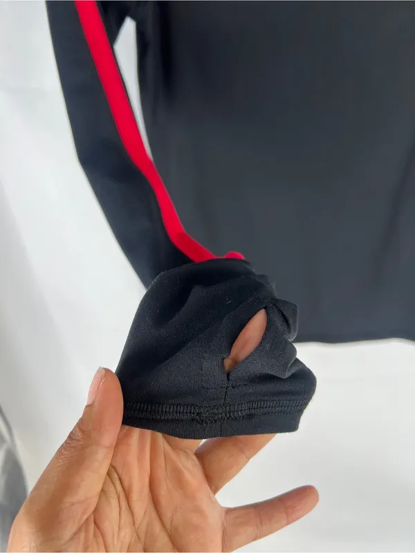 ALALA Race Turtleneck Top Black Red Mesh Thumbhole Athletic Top Size S - Image 7