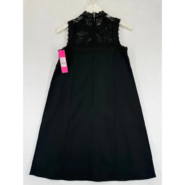 Lilly Pulitzer Harmon Shift Dress Onyx Black Lace High Neck 006345 Womens Size 0 - Image 11
