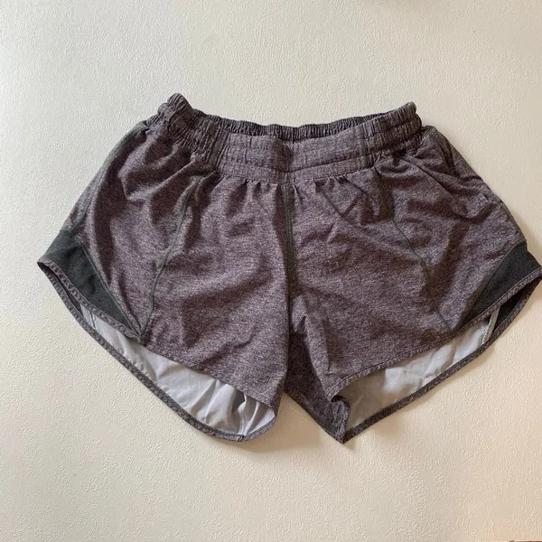 Lululemon Speed Up Shorts Size 6 Heather Gray Lined Running Athletic - Image 2