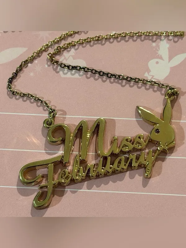 Playboy miss February gold necklace NWOT - Image 4