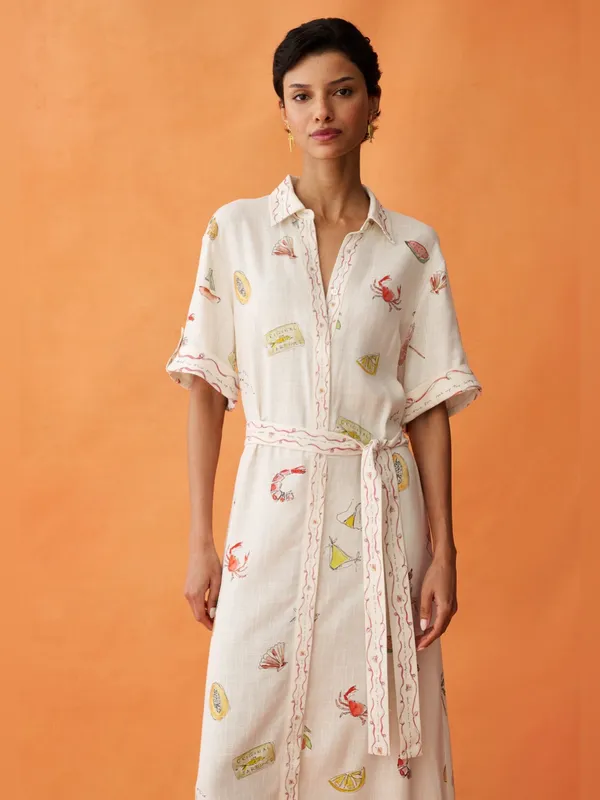 NWT Anaya Arlo Dress size Small S linen Bondi Beach Few Moda button down belt - Image 4