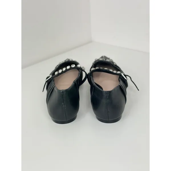 NEW Antonio Melani Jennifer Sumko Mary Jane Ballet Flats Black Leather US 7.5 - Image 7