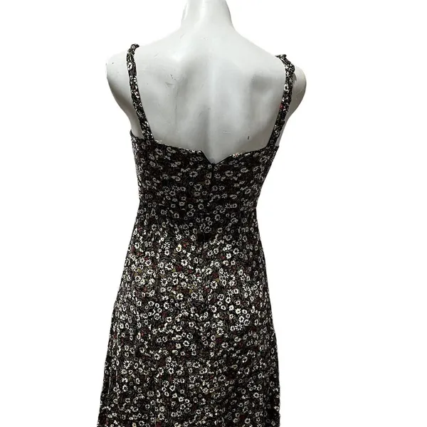 Zara Women’s Black Floral Spaghetti Strap Midi Dress Size S - Image 5