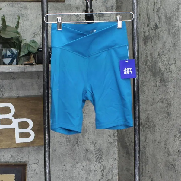 NWT Joylab Women's High-Rise Cross Front Bike Shorts 7" 84858298 XS Teal Blue - Image 2