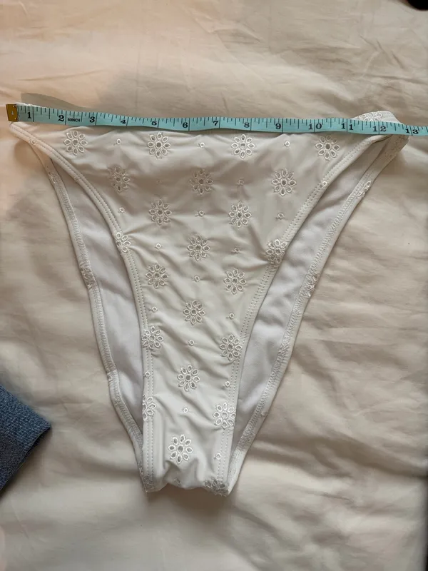 Wild Fable White Eyelet High Waist Cheeky Bikini Bottom - Image 8