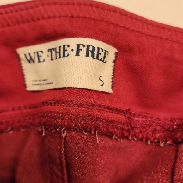 Free People We The Free In My Feelings Red Wine Cropped Slim Flare Jeans Small - Image 9