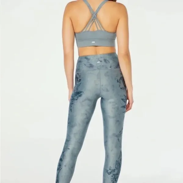 Marika 2 Piece Athleisure Set Cyan Blue - Sports bra and Long Sleeve Tee Shirt - Image 6