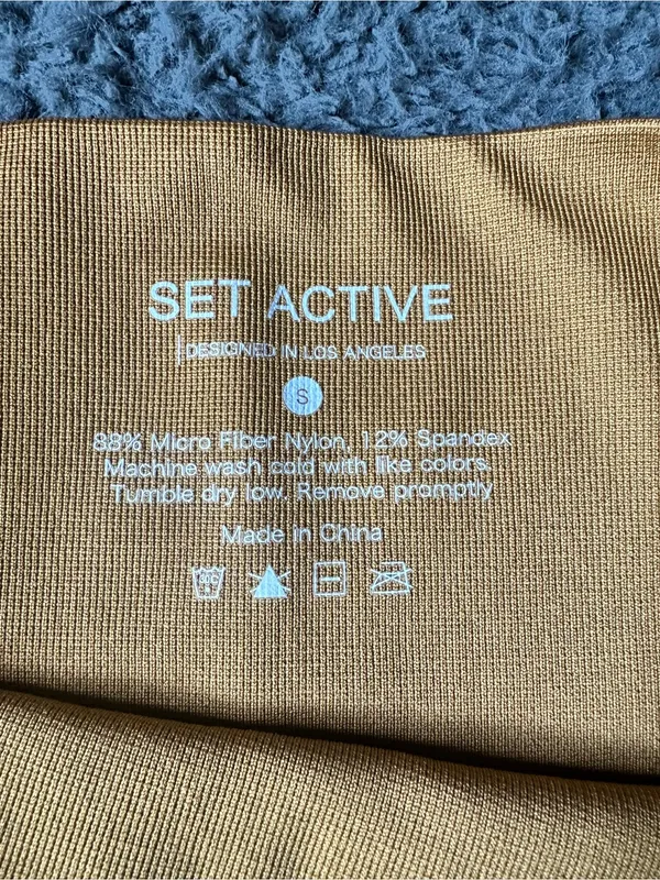 Set Active Brown Biker Shorts Size Small - Image 3