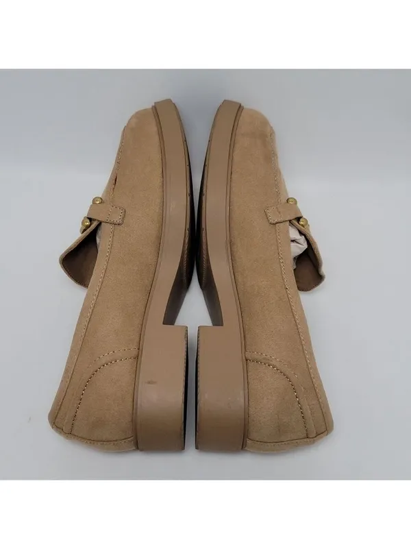 Torrid Clean Faux Suede Chunky Buckle Platform Tan Loafers Size 10 WW - Image 10