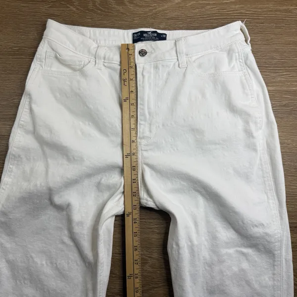 Hollister Ultra High Rise Mom Jeans Women's 13R White Crop Ankle Stretch Coastal - Image 8