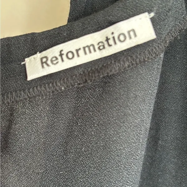 Reformation Black Women’s Adjustable Tie Straps Sleeveless Crop Jumpsuit Size 0 - Image 4