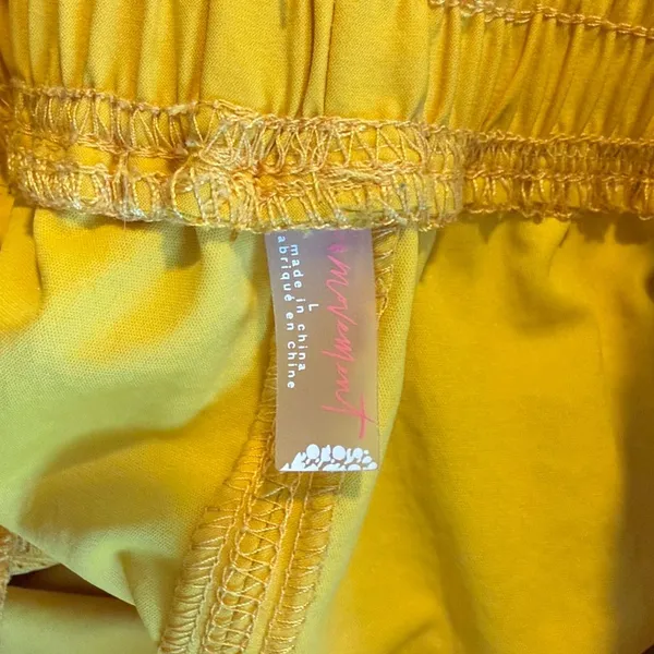 Free People Movement High-Rise Next Round Shorts w/Pockets & Embroidery Patch, L - Image 9