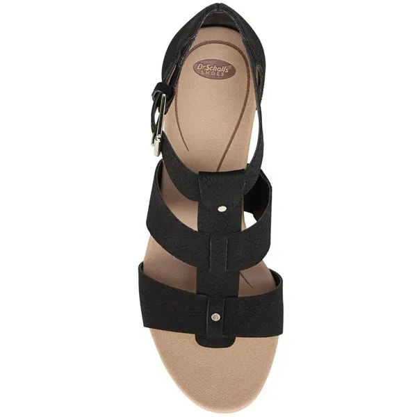NWT Dr. Scholl's Womens Barton Wedge Platform Sandal F6474S1 Black Snake 6M - Image 5
