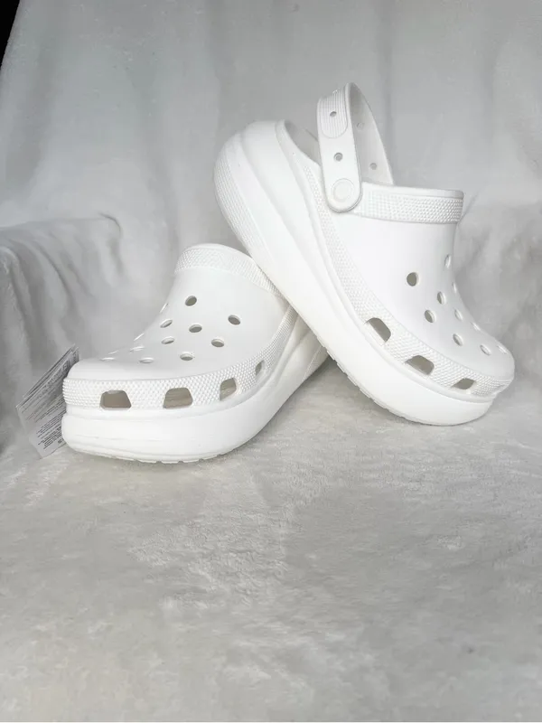 Crocs Classic Crush Platform Clogs White Color Unisex M8/W10 NEW - Image 8