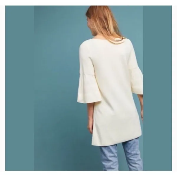 Moth Anthropologie NWT cream Flare sleeve Sweater shift Dress Size Large - Image 4