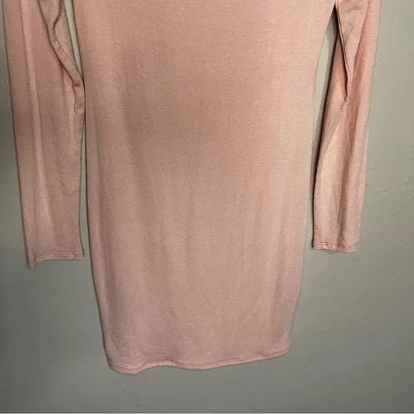 Baby Mama X Naked Wardrobe NWT Maternity Peach Pink Bodycon Soft‎ Dress - Image 5